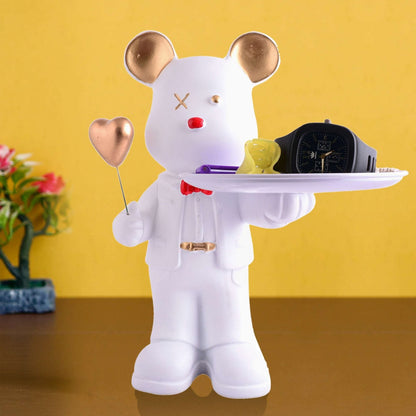 Cool Taddy Bear Showpiece for Home Decorative Showpiece | Taddy Bear with Paltter Statue for Home Decor Showpiece | Home Kitchen Decor | Office Decorative Item -6