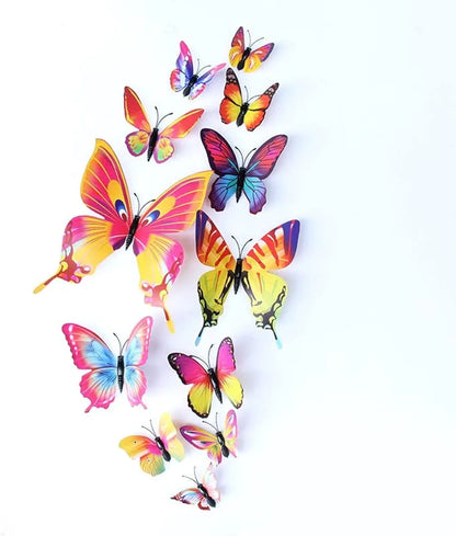 Jaamso Royals Multi 3d Magnet Butterfly Stickers -self-adhesive