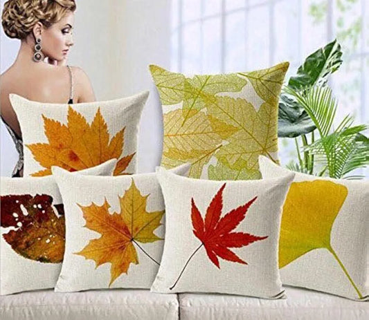 Aerohaven Abstract Decorative Hand Made Jute 180TC Throw Pillow/Cushion Covers Set of 5 - CC11