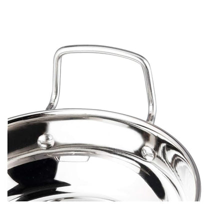 Vinod Stainless Steel Kadhai with Glass Lid - 1.4 Litre, 18cm | Extra Thick, SAS Heavy Bottom | Kadai for Cooking