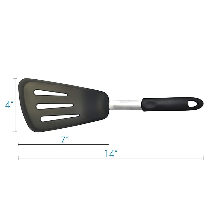 P-Plus International Silicone Spatula Turner Flexible Stainless Steel Core High Heat 13 inch