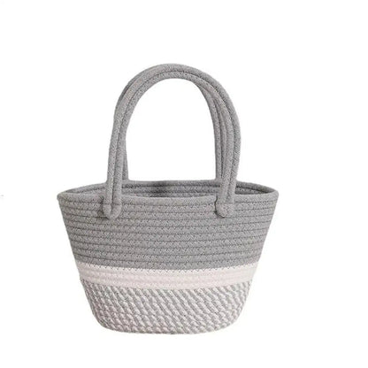 Womens Stylish Straw & Polyester Tote Handbag for Office Travel