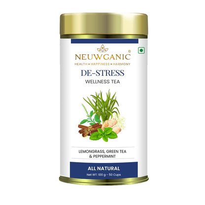 Neuwganic - De-Stress Indian Natural Wellness Tea - 100 Grams