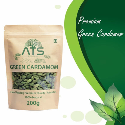 ATS natural Finest Fresh aromaaric Green Cardamom - 200 gms