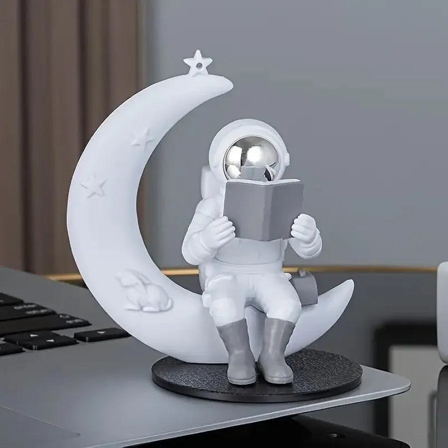 Street27 Astronaut Sitting on Moon Figurine Showpiece for Home Décor Idols