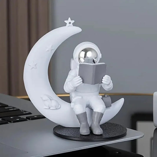 Street27 Astronaut Sitting on Moon Figurine Showpiece for Home Décor Idols