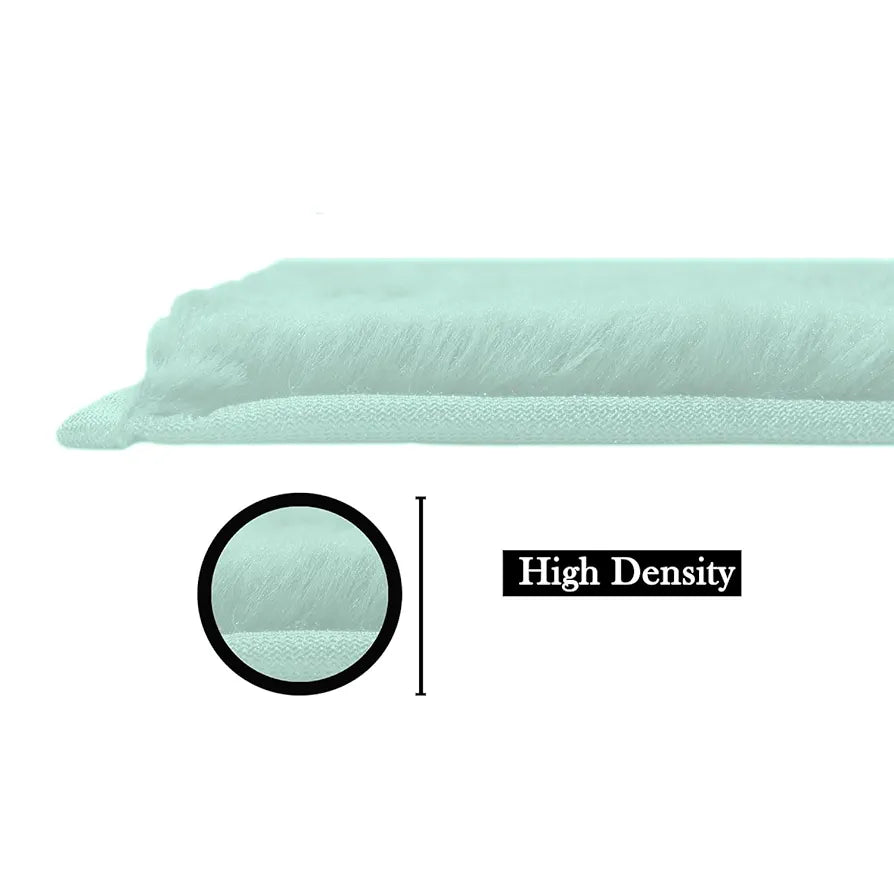 Luxe Home International Rectangular Bath Mat Super Soft Anti Skid Rabbit Fur  Bathroom Mats Rug Colour Lime