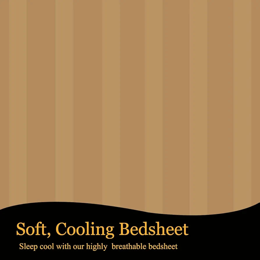 Fresh From Loom Soft Skin Safe Breathable Single Size Flat Bedsheets Plain Bedsheet Set with 1 Pillow Covers 144 TC Brown