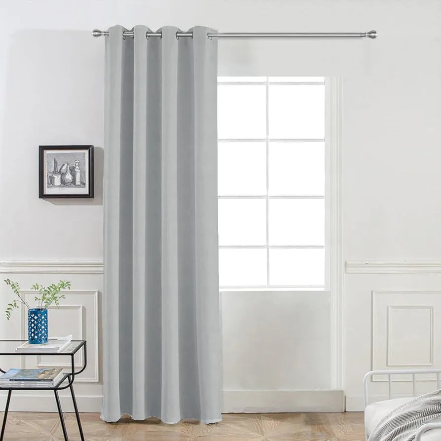 Divine Casa Premium 7 Feet Velvet Blackout Curtain for Doors Luxurious Thermal Insulated Room Darkening & Noise Reducing Opaque Single Panel (Pack of 1)