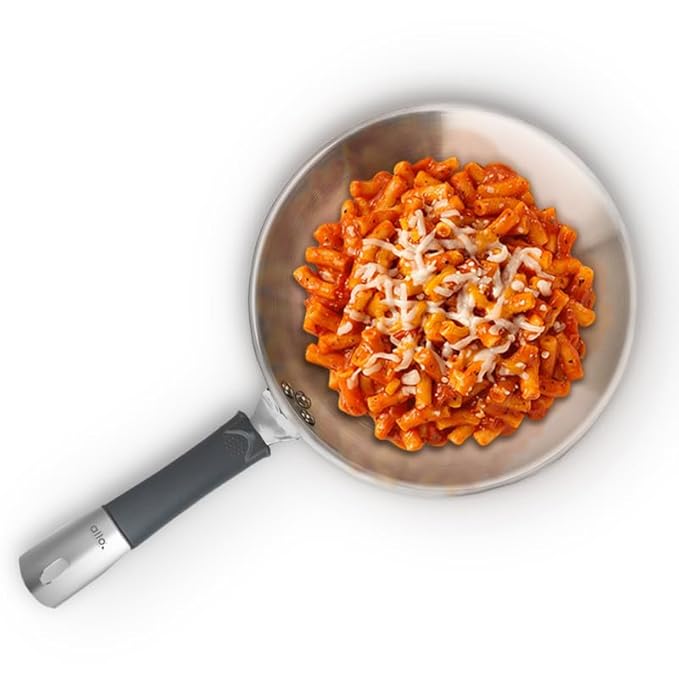 Allo Stainless Steel Triply Fry Pan Skillet for Curry Stir-Fry Deep 24cm 2 litres