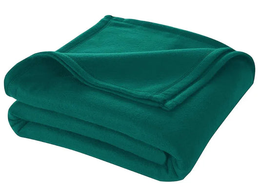 Cloth Fusion Polar Fleece AC Blanket for Winter Single Bed Soft Woolen Blanket for Travel & Sleeping Dark Green