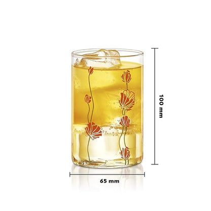 Borosil 295 Ml Set of 6 Piece Buds Vision Transparent Drinking Glass