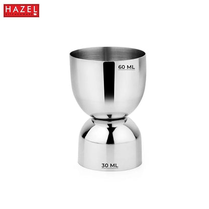 Hazel Stainless Steel Peg Measure Jigger Double Sided Round Jigger Measure Each 50 ml Set of 2