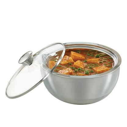 Borosil Stainless Steel Insulated Curry Server | 900 Ml | Silver