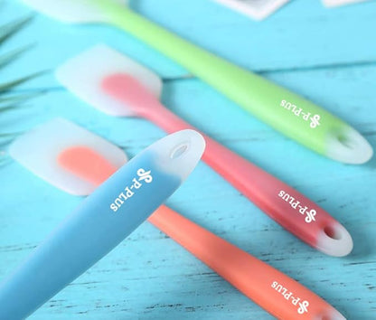 P-Plus International Food Grade Silicone Spatulas Rubber Spatulas Heat Resistant Blue Set of 2