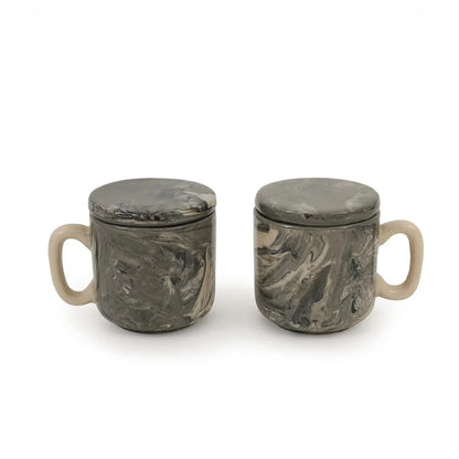 Ellementry Carbon Ceramic Mug Set of 2 (150 ML)