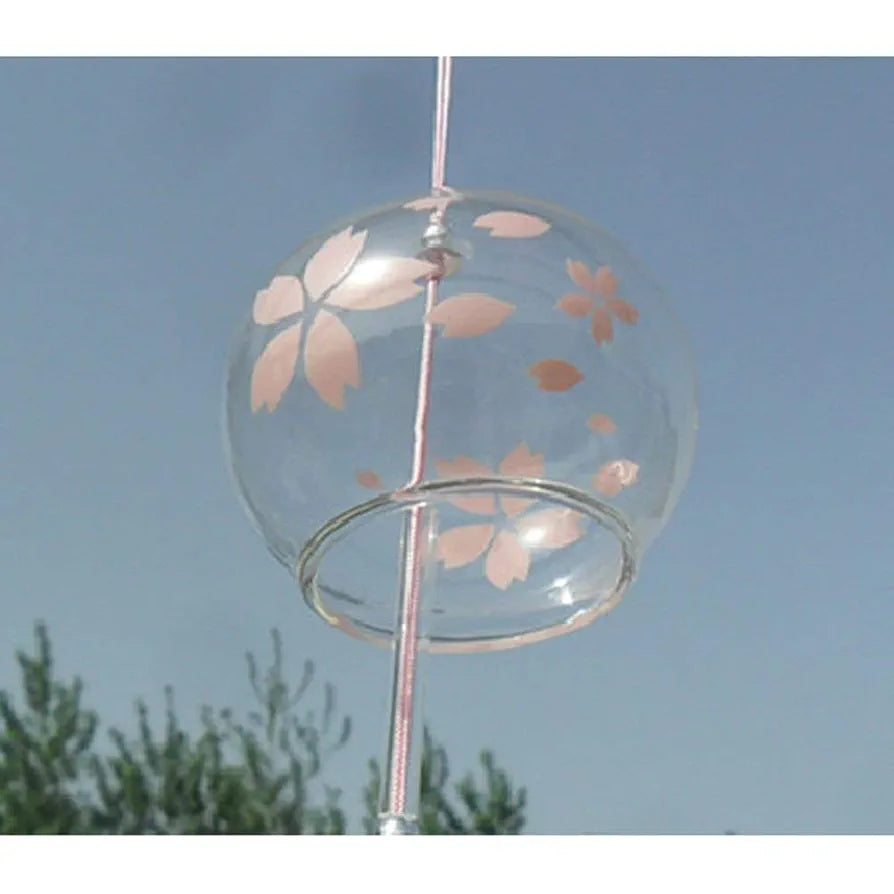 Geekmonkey Edo Japanese Wind Chimes Cherry Blossom Wind Chimes Handmade Stained Glass Bells