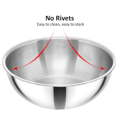 Hawkins 3 Litre Metro Kadhai Triply Stainless Steel Induction Tasla Silver