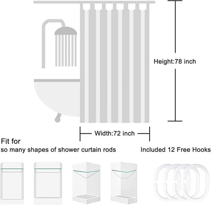 Homethreads  Embrace Luxury with Our 6-Feet Long Premium Peva Shower Curtain with 12 Hooks for a Lavish Bathroom Ambiance Stylish, Splendid, and Perfectly Sized Beige Colour