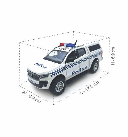 Centy Australian Police UTE Pull Back Police Toy Car with Door Openable for 3Y+ White-Blue Colour
