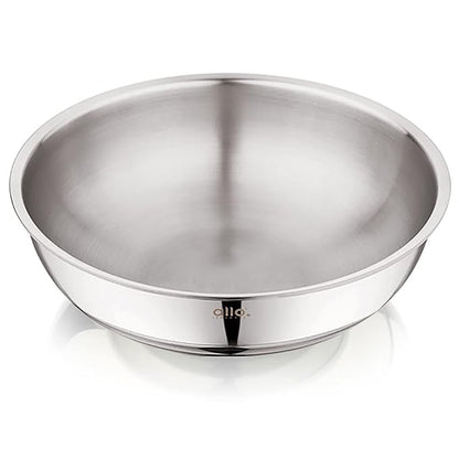 Allo Triply Stainless Steel Tasla Ideal Tasla for Curry Stir-Fry Deep-Fry Kadhai 18cm 1.2 litres