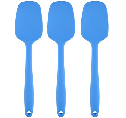 P-Plus International Heat-Resistant Baking Set Spoon Set & Spatulas for nonstick Set Blue Set of 3