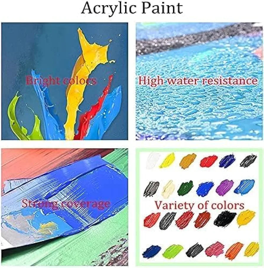 Trexee DIY Paint by Numbers Kits 40 * 50cm Painting Kit for Adults and Kids Pre-Printed Canvas with Brushes and Pigment Oil Painting Acrylic Paints DIY Oil Painting 