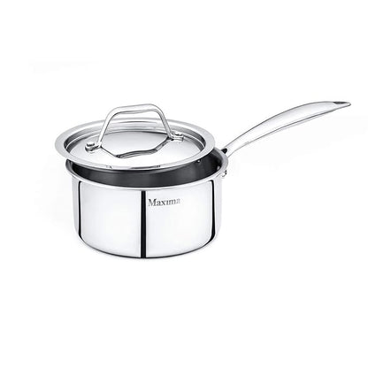 Maxima Triply Cookware Stainless Steel Sauce Pan 14cm - 1050 gms