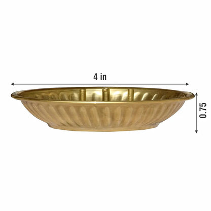 Pure Source India Brass Incense Sticks Holder Agarbatti Stand with Ash Catcher 4 Inch Gold