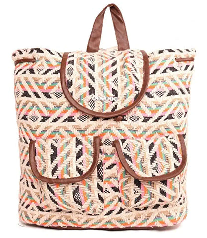 Astrid Canvas Girls Backpack Medium Size Colour Black & Cream