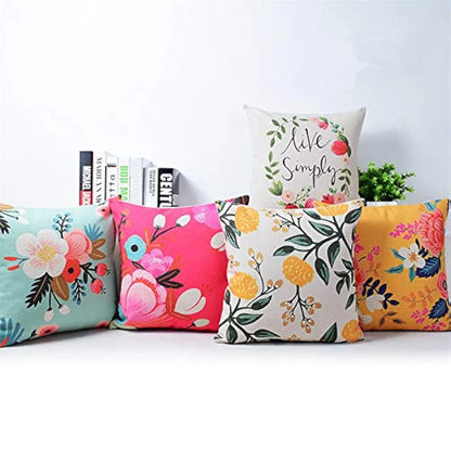 Aerohaven Designer Decorative Polyester Blend 150TC Throw Pillow/Cushion Covers Set of 5 - CC122