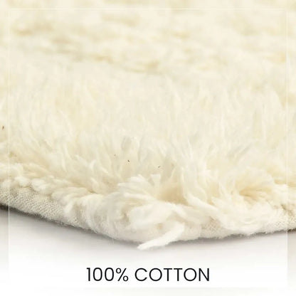 Sashaa World Solid Anti-skid Cotton Bathmat And Contour Set For Bathroom Colour Cream