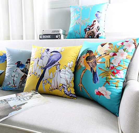 Aerohaven Abstract Set of 5 Designer Decorative Throw Pillow/Cushion Covers - Multi Color