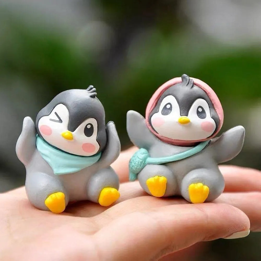 Satyam Kraft 1 Set  Cute Penguin Miniature Figurines Showpiece