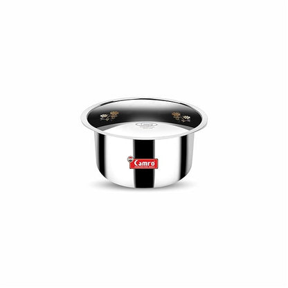 Camro Tripro Triply Artisian Tope with lid 11 No 1.4 Liters Capacity Cauldron Tope Handi