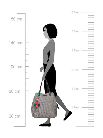 Astrid Multicompartment Striped Bag For Women And Girls With Extra Strond Zipper And BIodegradable