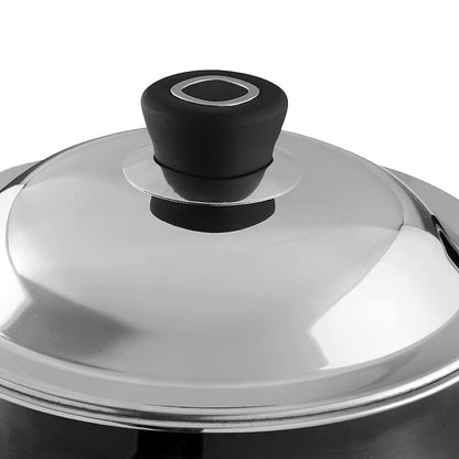Vinod Hanos Hard Anodised Non Stick Handi with Lid - 3.8 Litre Small | 3.25mm Thick | 5X Long Lasting