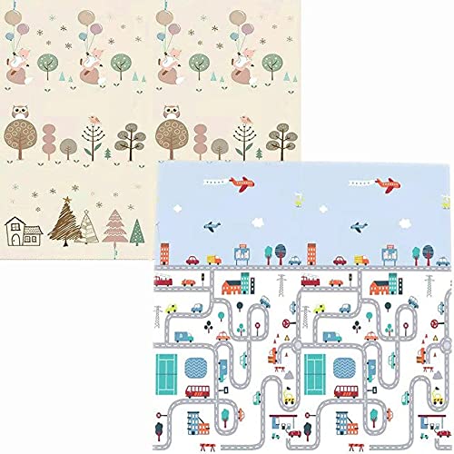 Tarkan Extra Large Reversible Baby Play Mat Crawling Foldable Foam Mat