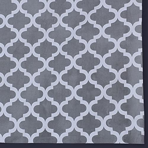 Texstylers Grey Cotton Geometric Jaipuri Style 4 to 6 Seater Dining Table Cloth Cover Color 03