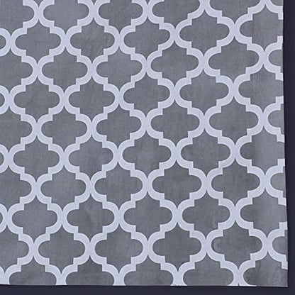 Texstylers Grey Cotton Geometric Jaipuri Style 4 to 6 Seater Dining Table Cloth Cover Color 03