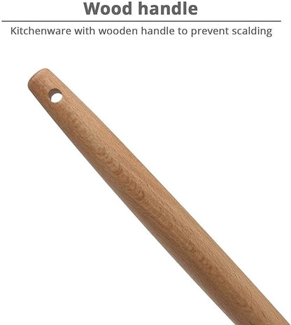 P-Plus International Wooden Handles Non Toxic Silicone Spoon Kitchen Gadgets Utensil Grey
