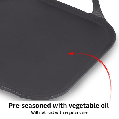 Hawkins Futura 26 cm Cast Iron Square Tava, Cast Iron Tawa for Pathri