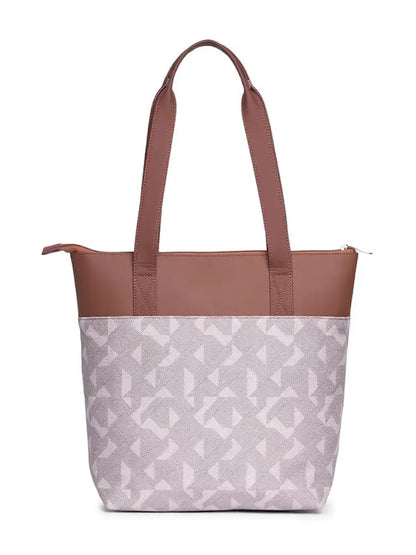 Zouk Printed Women's Jute Handcrafted & Leather Everyday Tote Bag