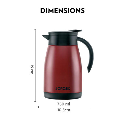 Borosil Stainless Steel 750ml Teapot With Handle