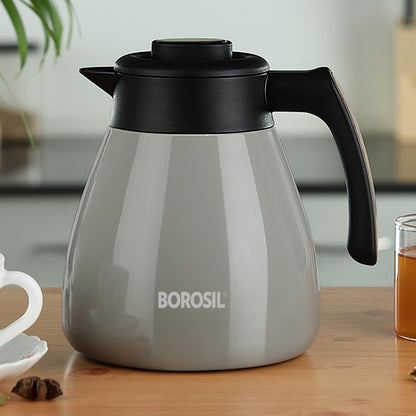 Borosil Stainless Steel Teapot Birch | 1500ml Teapot With Handle