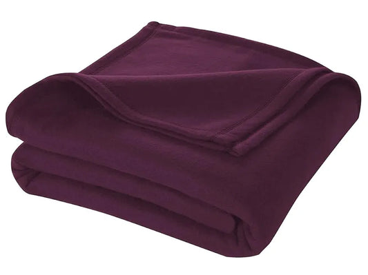 Cloth Fusion Polar Fleece AC Blanket for Winter Single Bed Soft Woolen Blanket Wine Colour