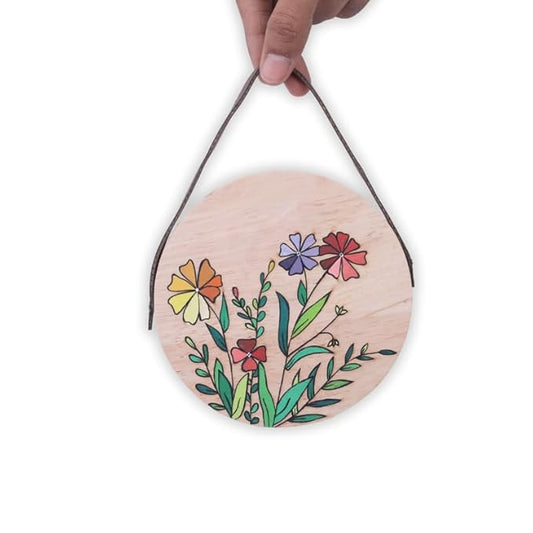 Hobby India Diy Natural Flower Pine-wood Nature Kits for Art & Crafts Painting Kit for Adults | Hanging Decorations
