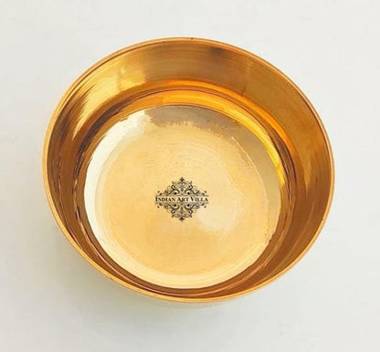 Indian Art Villa Bronze Kansa Utensils Plain Bowl - 122 gms