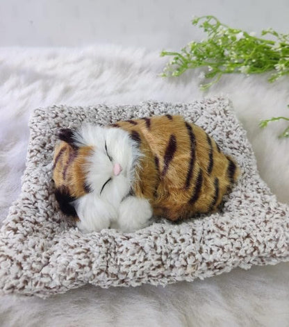 Tickles Lola Sleeping Cat On Carpet Silicone Animal Toy 8 cm