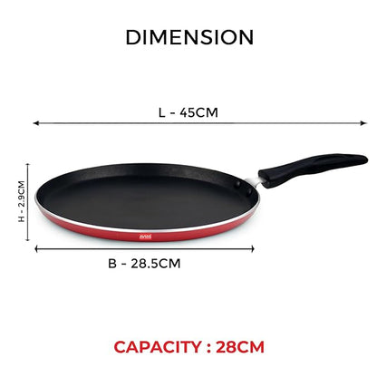 Avias Indiana Tawa 28cm Nonstick Aluminium Pan Riveted Bakelite Handles Gas Stove Compatible